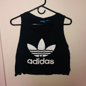 Adidas black crop top